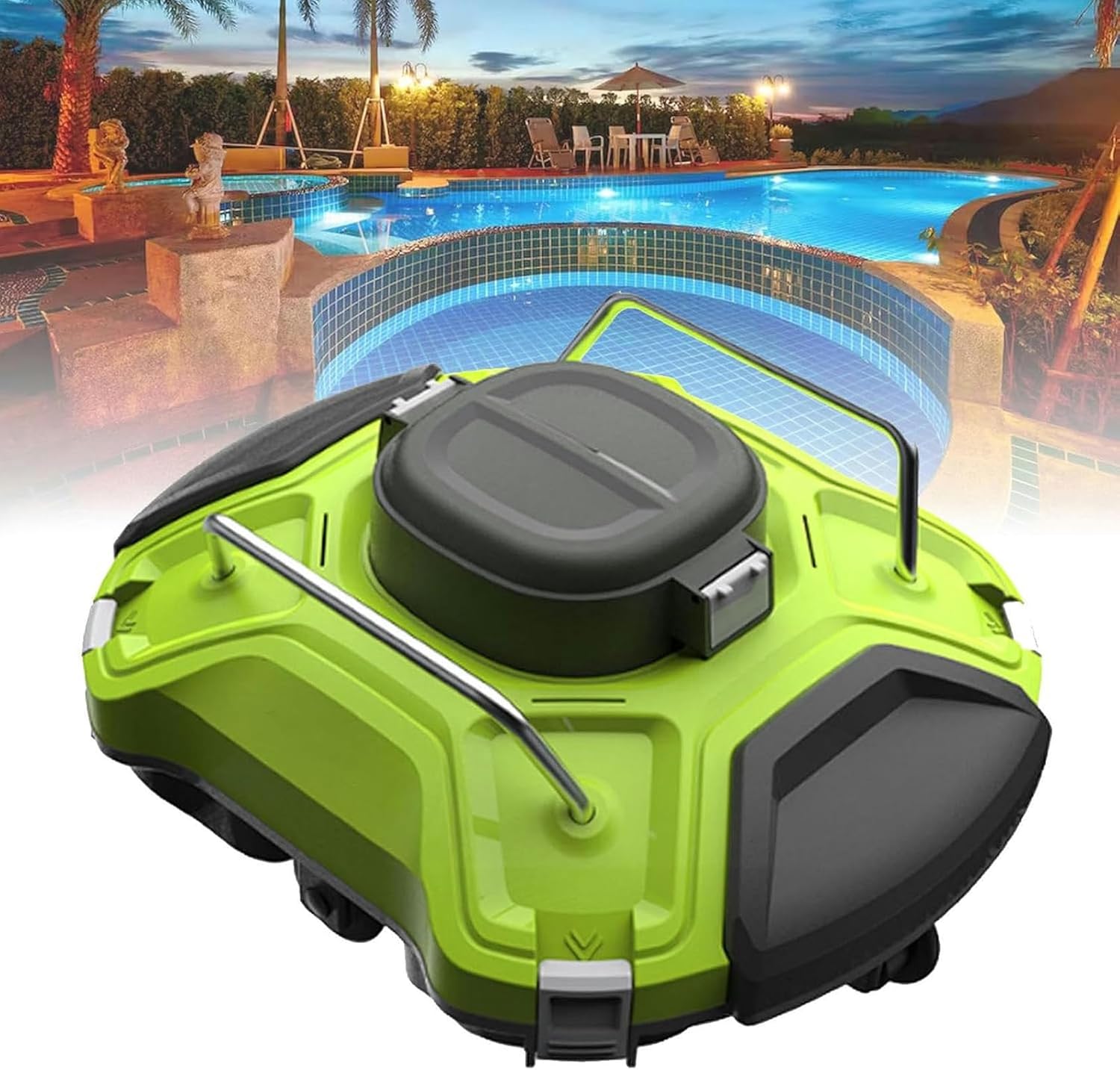 Automatic Robotic Pool Cleaner, Wall Climbing, Massive Top Load Filter Bin, Cordless Robotic Pool Vacuum Cleaner for In Ground & Above Ground Swimming Pools