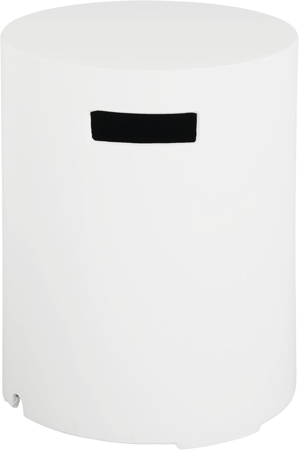 16x20 Inch Propane Tank Cover with Side Table, White Lightweight Concrete Fire Pit Holder for Outdoor Patio, Multi-Functional Gas Cylinder Enclosure for Backyard Garden Deck, Only Table - N217W