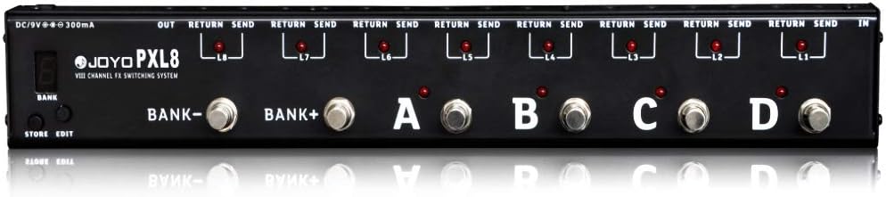 JOYO PXL8 Foot Pedal Controller Bundle with CM-12 Instrument Bass Guitar Amplifier Mono Audio Cable 15 Feet