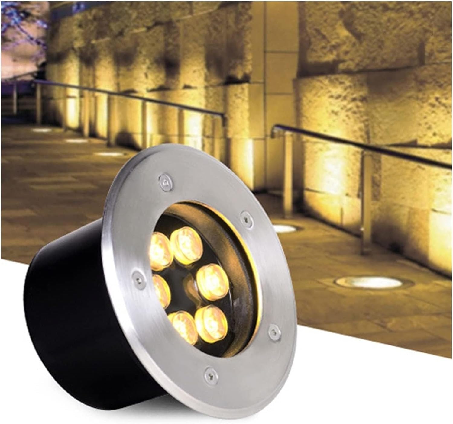 RGB Underwater Pond Lights - Recessed LED Fountain Light, 12V Round Color Changing Spotlight, IP68 Waterproof Submersible Landscape Spotlight, for Garden Fountain Pool(White,18W)