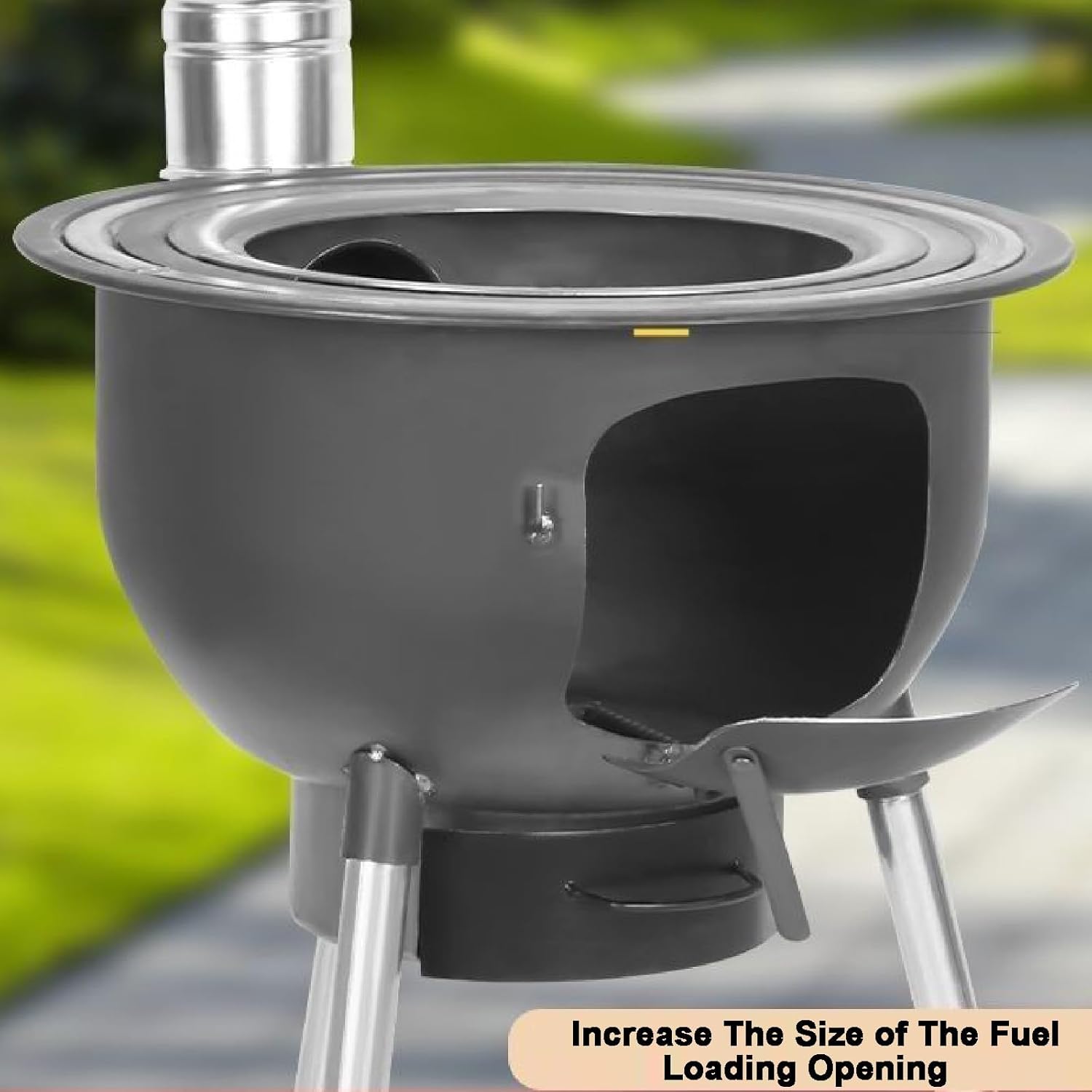 Portable Fire Pits Large Carbon Steel Wood Burning Stove Wood Portable Firepit for Camping Gear Survival Gear Backyard Cooking Camping Grill(68x58cm/26.8x22.8in)