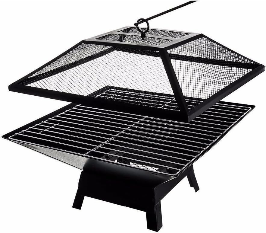 Square Small Fire Pit BBQ Party Portable Fire Pit