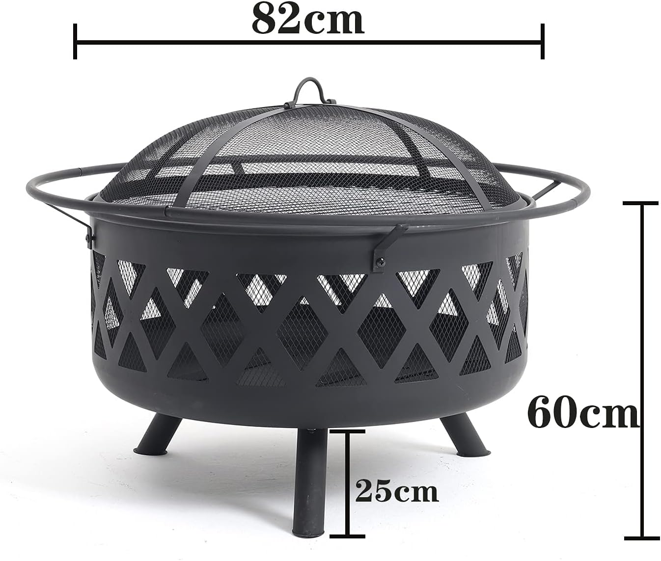 Garden fire Pit with Grill Shelf Outdoor Fire Bowl Charcoal Wood Burner