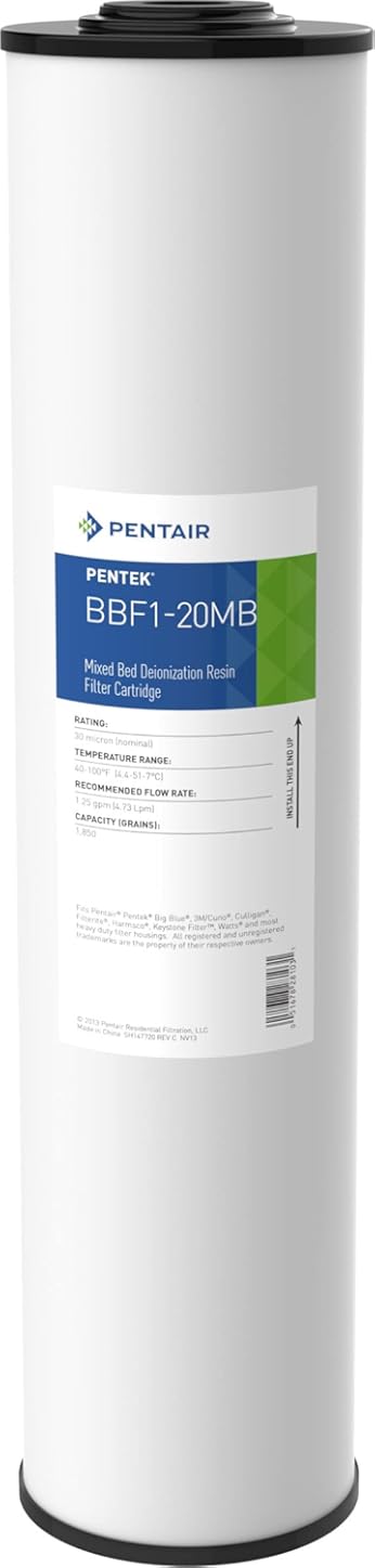 Pentair Pentek BBF1-20MB Big Blue Deionization Water Filter, 20-Inch, Mixed Bed Deionization Filter Cartridge, 20