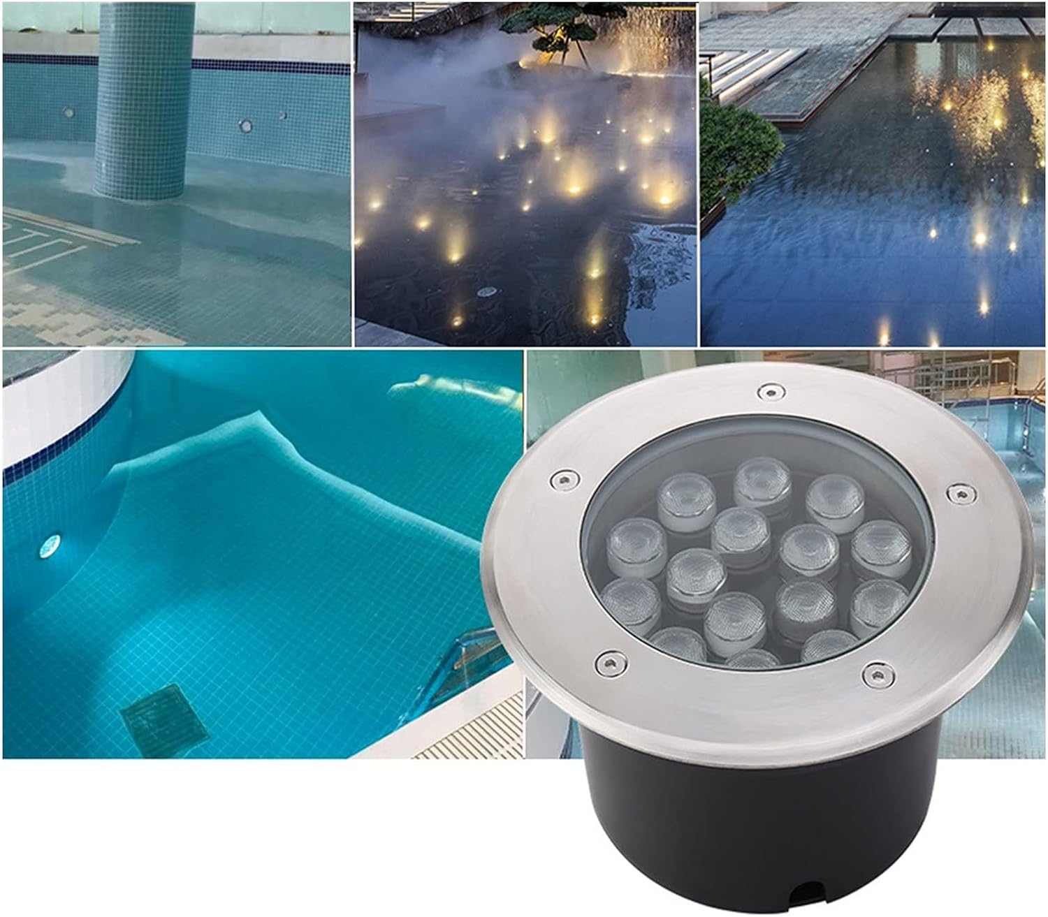 LED Beam Spotlight - 12V Pond Light Underwater Lights, Recessed Water Feature Lights IP68 Waterproof Stainless Steel Material Pool Lamp for Outdoor, Pool, Fountain(Purple,24W)