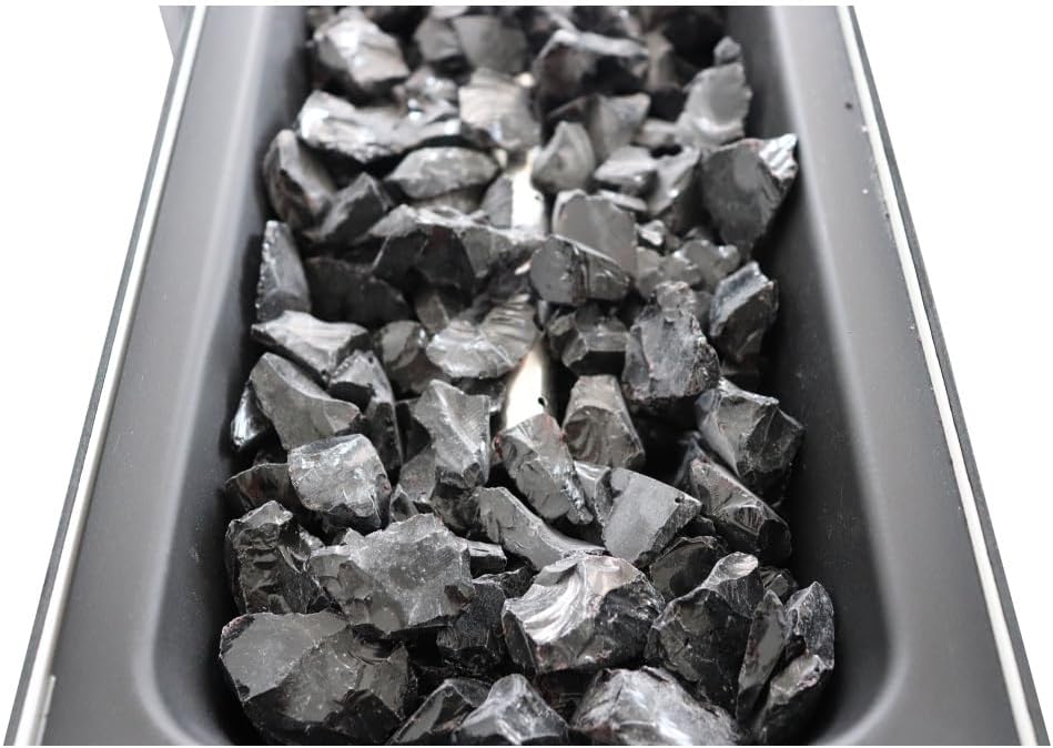 Modern Stainless Steel Outdoor Fire Pit Table with Push-Button Ignition and Lava Rocks for Patio Deck Garden Use