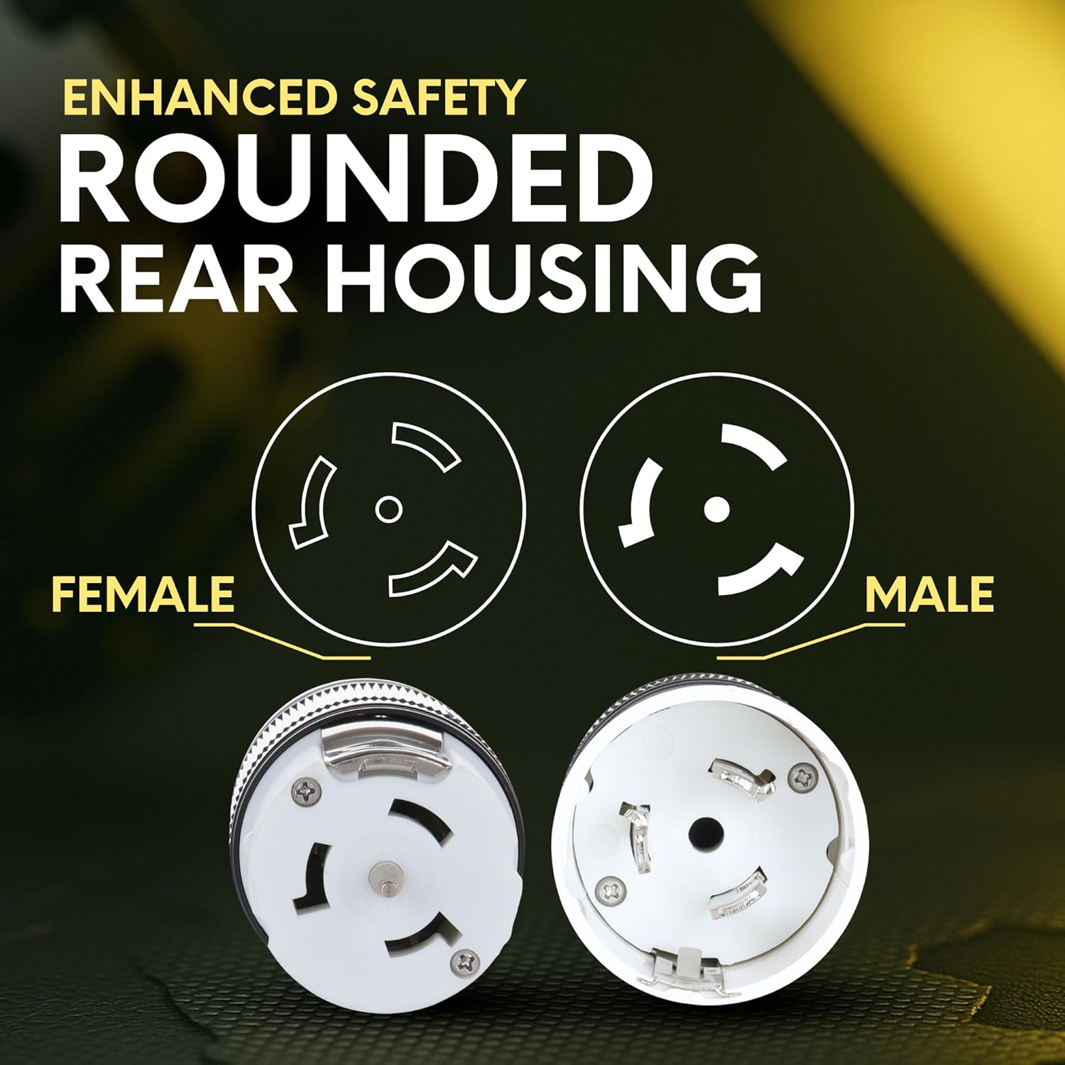 50 Amp Generator Plug (Female & Male) (2 Pack)，50 Amp Generator Connector, 125 Volt/250 Volt, CS6364 Shopcorp 50A Twist Lock RV Plug - CS6365, Twist Lock Adapter, 12500 Watts 3 Pole 4 Wire