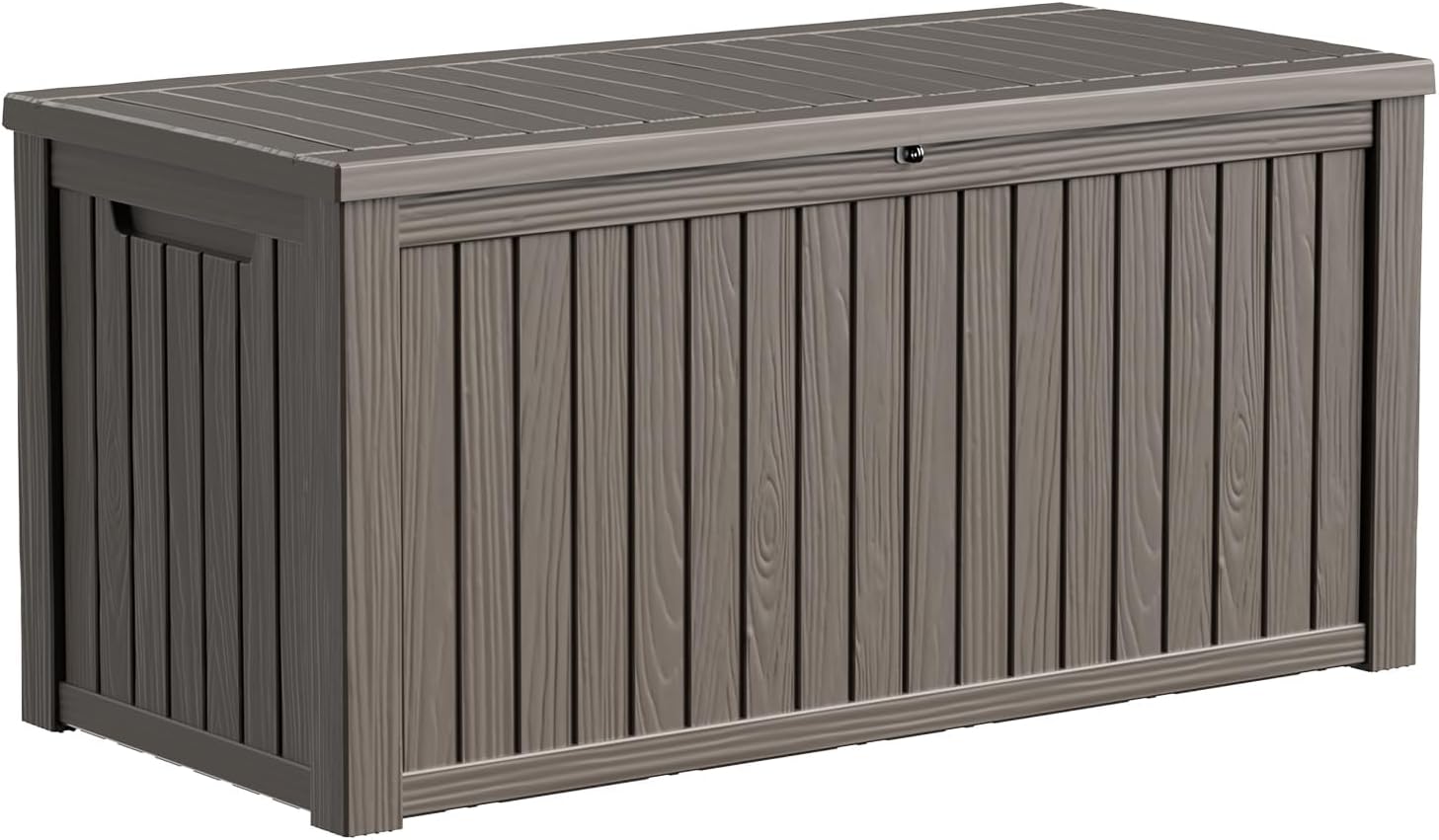 EFU 200 Gallon Deck Storage Box, Resin Outdoor Storage Box, Waterproof, UV Resistant,Outside Deck Box with Lockable Lid for Patio Furniture, Pool Tools and Garden Tools (Grey, 200 Gallon)