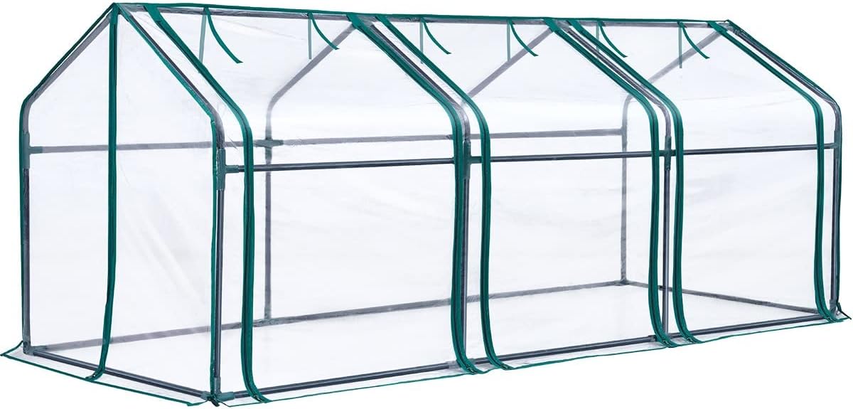 Quictent Mini Greenhouse, Portable Quick-Setup Small Tabletop Waterproof UV Protected PVC Cover Shelter for Outdoors/Indoors W/ Raised Base for Garden Plant Seed Starting, 8 Stake, 95