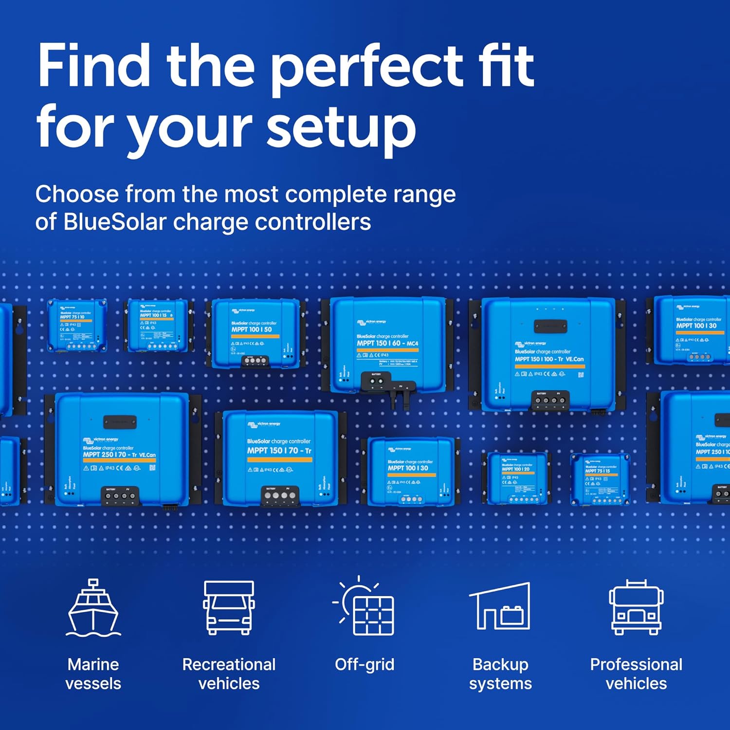 Victron Energy BlueSolar MPPT Solar Charge Controller - Charge Controllers for Solar Panels - 150V, 35 amp, 12/24/36/48-Volt
