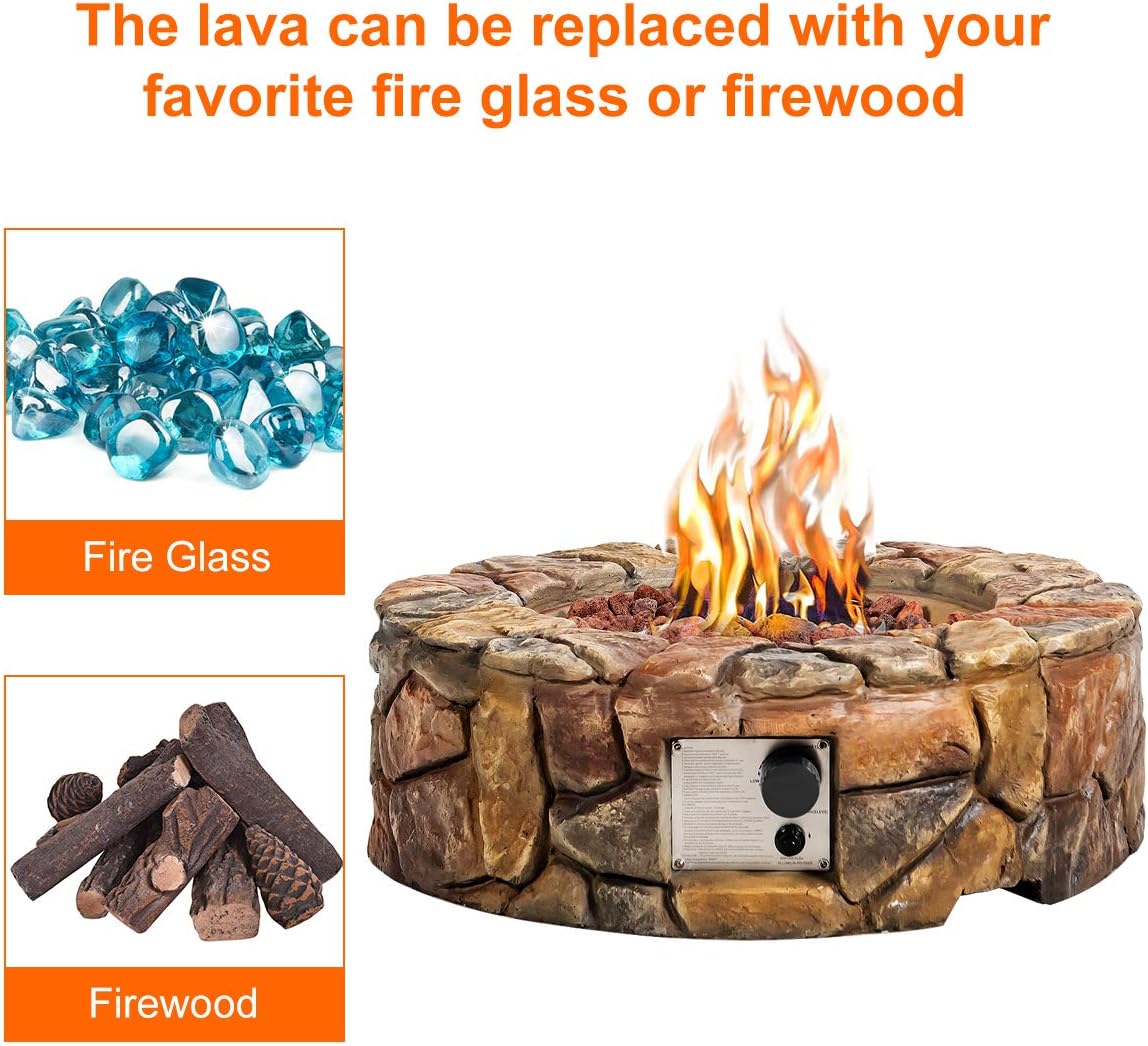 Outdoor Propane Fire Pit, 28