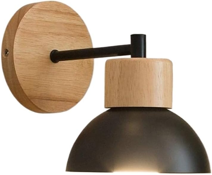 Vintage Industrial E27 Wall Sconce Wooden White Cage Candle Wall Light, Nordic Bedroom Bedside Wall Lamp, Wall Mount Lighting Fixture for Living Room, Bedroom, Children’s Room