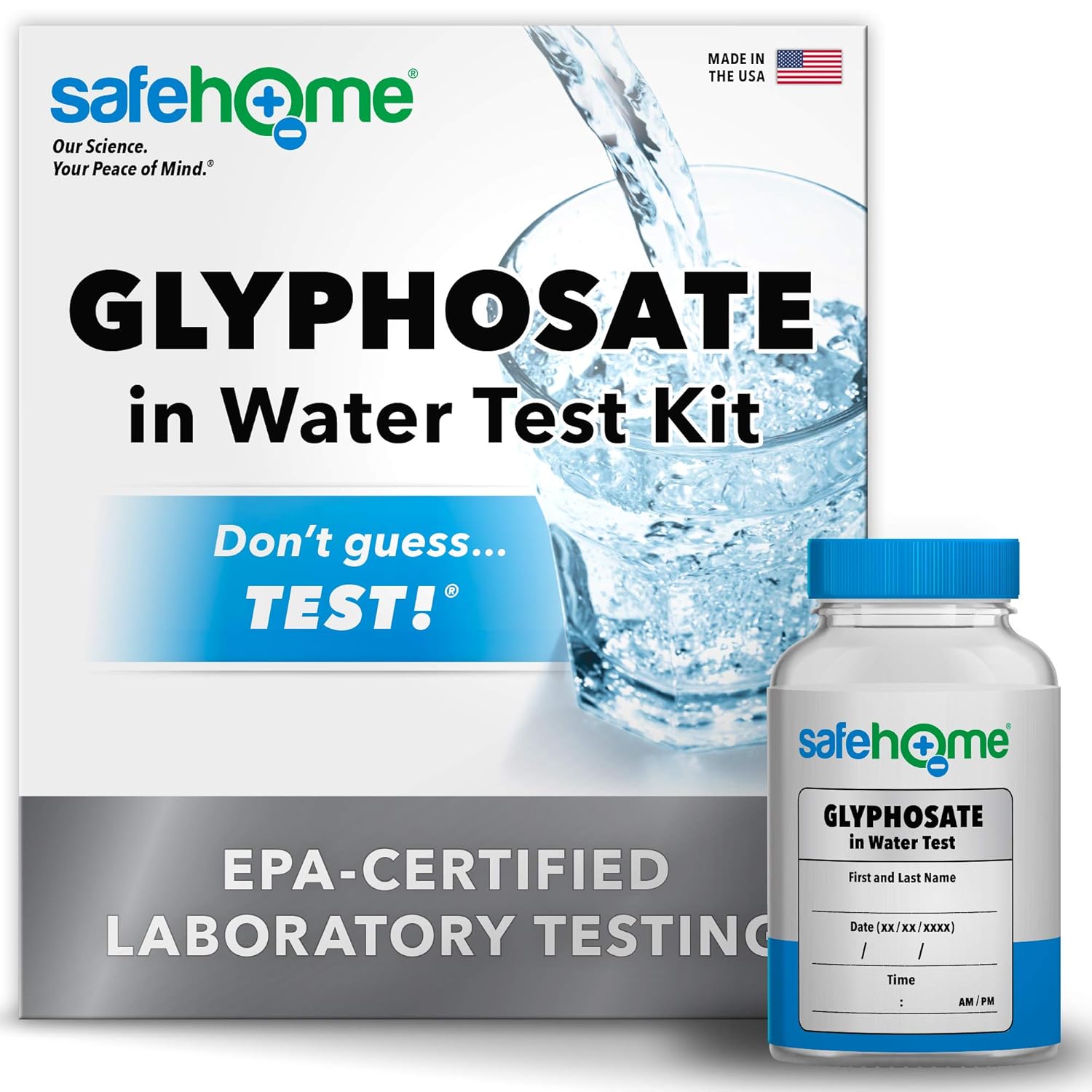 Safe Home® GLYPHOSATE in Water Test Kit – Classified as a Carcinogen by The W.H.O. – Testing at Our EPA-Certified Lab