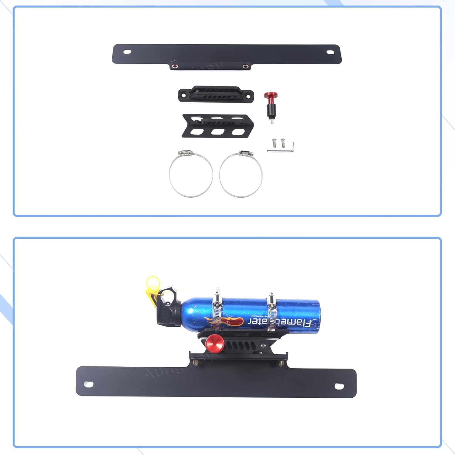 Car Co-Pilot Under Seat Quick Release Roll Bar Fire Extinguisher Mount Bracket Compatible with Subaru Crosstrek 2024 2025+, Adjustable 2 Clamps Fire Extinguisher Bottle Tie Holder Billet Accessories