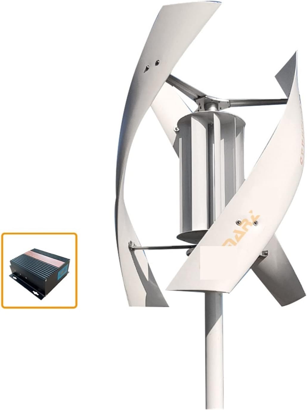 Wind Turbine 2kw Wind Turbine Generator,Vertical Axis Coreless Generator Kit 24v 48v Wind Turbine With Low Rpm Permanent Magnet Alternative Generator ( Color : Off Grid system , Size : WHITE_24V_2000W