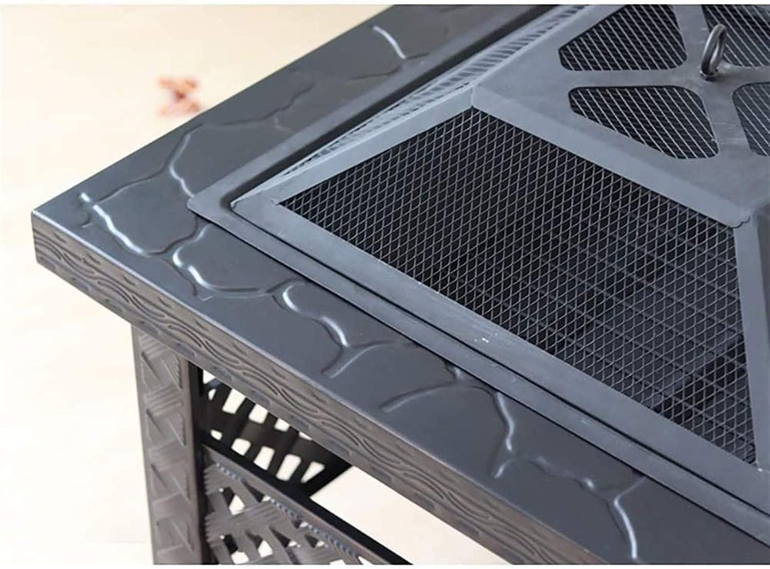 Garden Fire Pit Grill Bowl Grill Barbecue Rack Outdoor Fire Pit, Metal Fire Bowl Fireplace Backyard Patio Garden Stove with Spark Screen and Safe Poker, Fire Pits for Outside, Bonfire