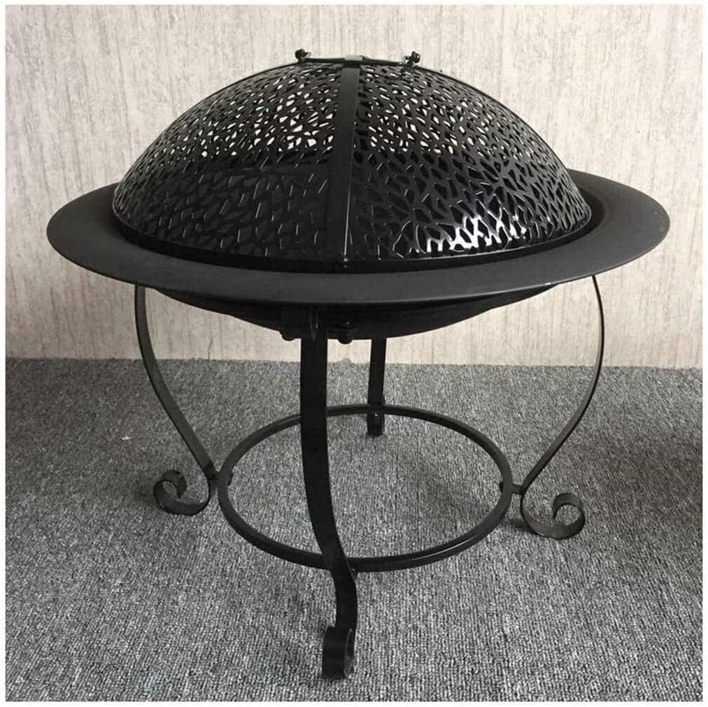 Fire Pit Fire Pits Outdoor Wood Burning Fire Pits 32Cm Diamete Fire Pit - Outdoor Fire Large Bonfire Wood Burning Patio Coal Grill Firepit for Outside Grill Charcoal with Cover BBQ Cooking F