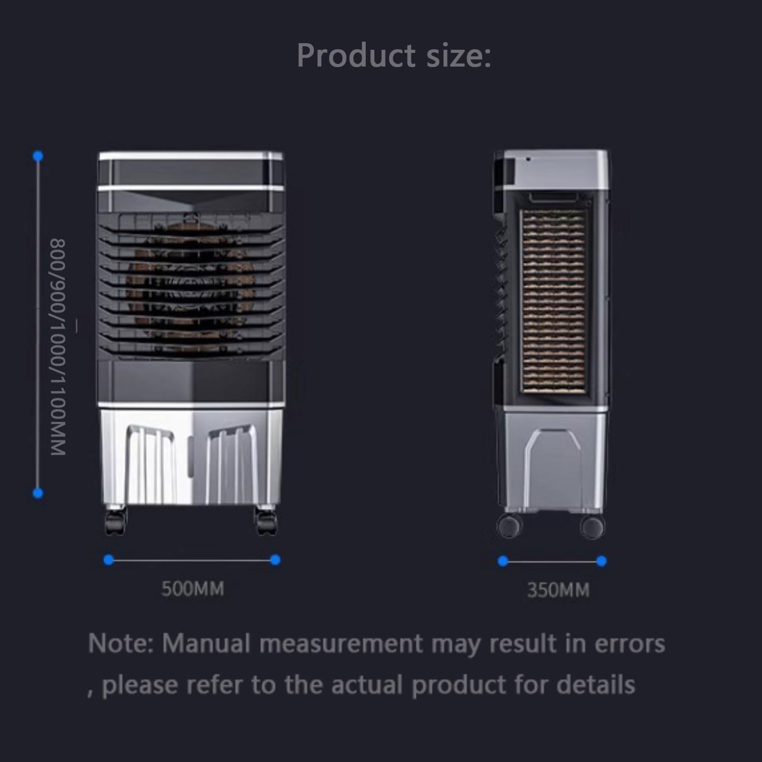 Portable Air Conditioners 3-in-1 Portable AC Unit with 3 Modes Quiet Air Conditioner with 50l Extra Large Water Tank 120° Oscillating 12H Timer Air Cooler Cooling Fan Bedroom Office Apartments