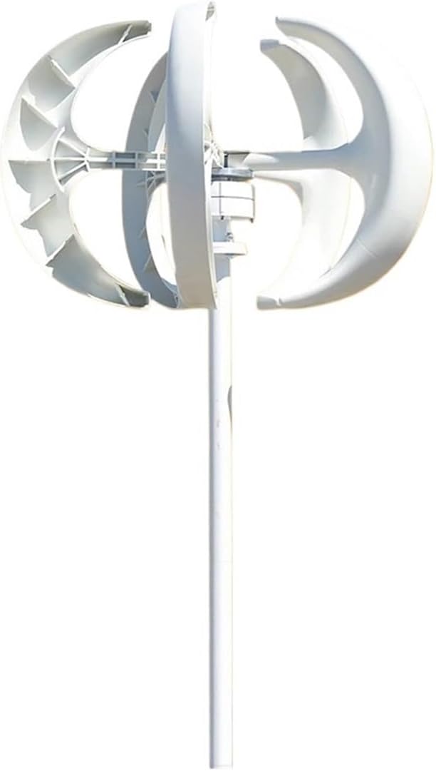 Wind Turbine Generator Kit, 2000W Vertical Wind Turbine 12v 24V 48V Vertical Axis Wind nerator Small Windmill Free Energy for Hybrid Solar Wind System(White,48V)