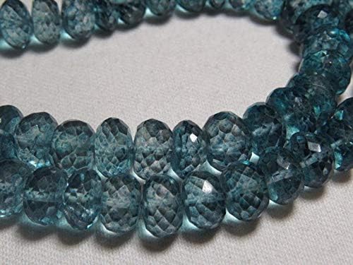 13 inch natural beads strand of 9-10mm faceted rondelle crystal quartz gemstone beads for DIY jewelry - necklace, bracelet, earring, ring.