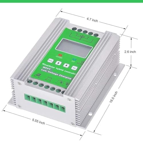 Hybrid Wind Solar Charge Controller - Off-Grid 12/24V 400W Wind + 500W Solar Systems with Booster Function & Dump Load for Efficient Energy Management