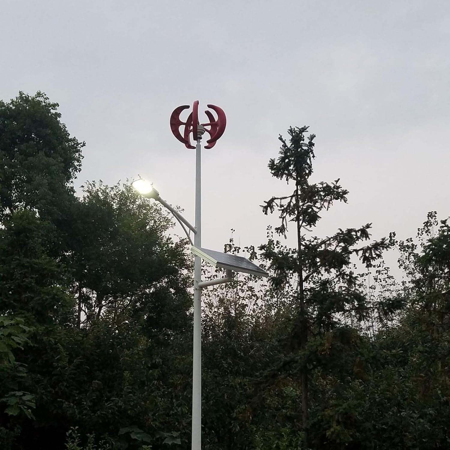 3000W Wind Turbine Kit 12v 24v 48v Vertical Axis Wind Turbine with Controller and 100W*2 Solar Panels Home Wind and Solar Hybrid System (Color : Black, Size : 24V)