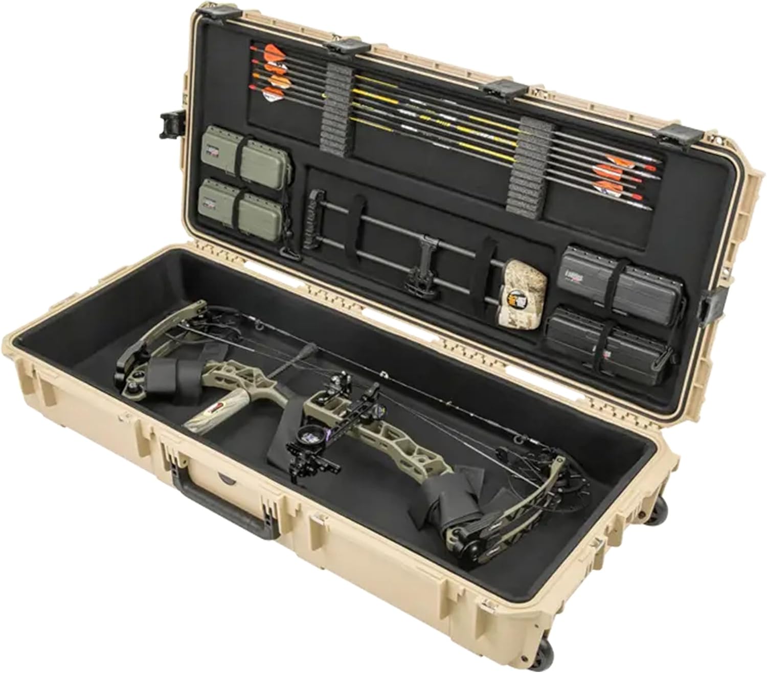 SKB Hard Protective Storage Case for Archery Bow and Arrows, iSeries Shaped Bow Case - Quiver Holder and Gear Box for Hunting Accessories