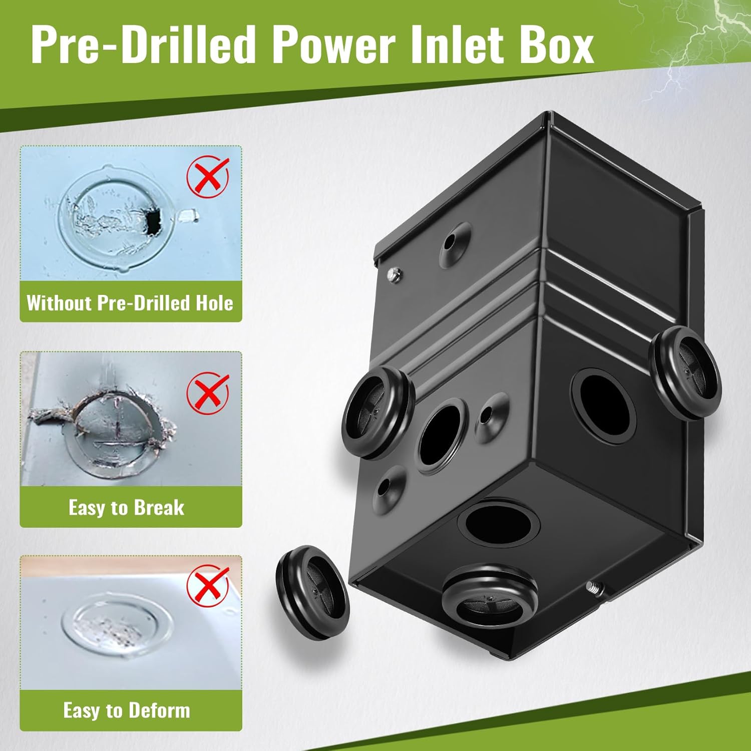 Seeutek 30 Amp Generator Cord - 40 FT 4 Prong Generator Extension Cord with Pre-drilled Power Inlet Box, NEMA L14-30P/L14-30R Functional Waterproof Cable, High Conductivity, ETL Listed