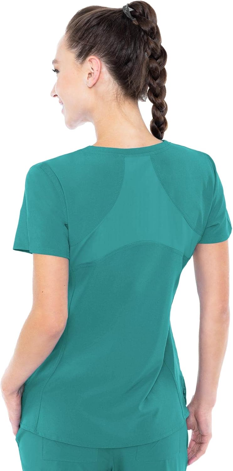 Med Couture Energy Women's Racerback V-Neck Shirttail Scrub Top