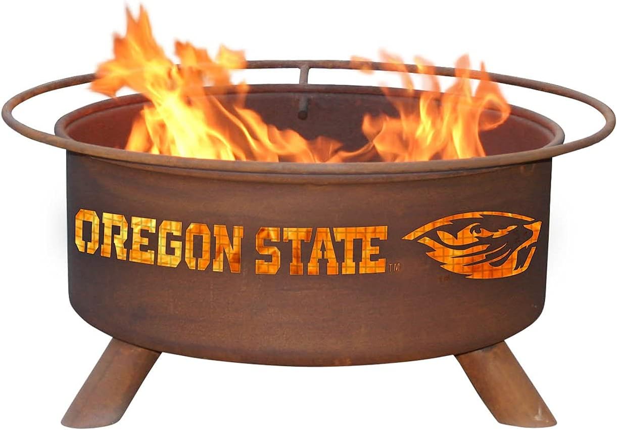 Patina Products F231 Oregon State Steel Outdoor Fire Pit - 24 x 24 x 11 inch - Natural Rust Patina Finish