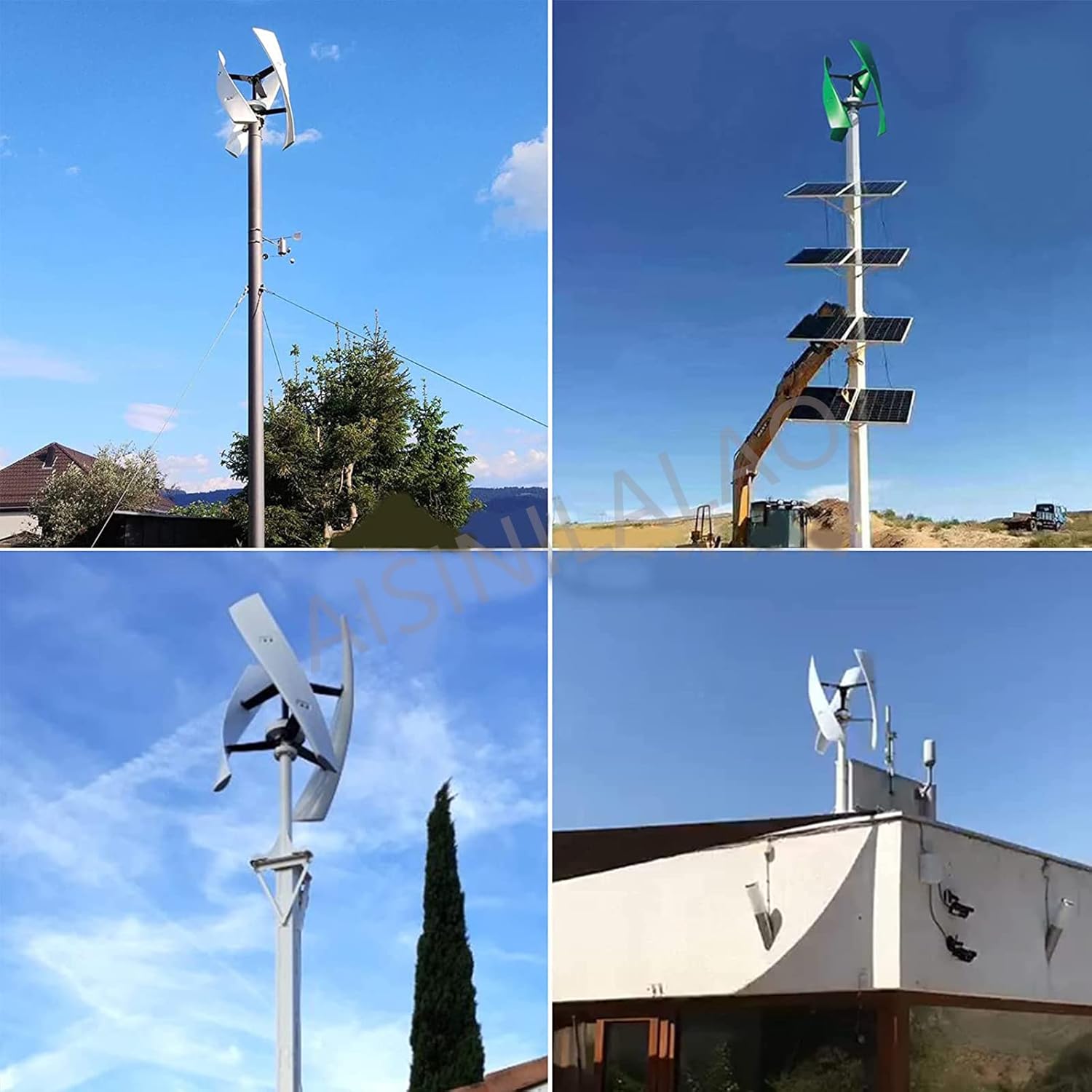 12000W Turbine Wind Turbine Generator Kit, 110V /220V 3Blades Lantern Vertical Axis Wind Turbine Generator, with Controller