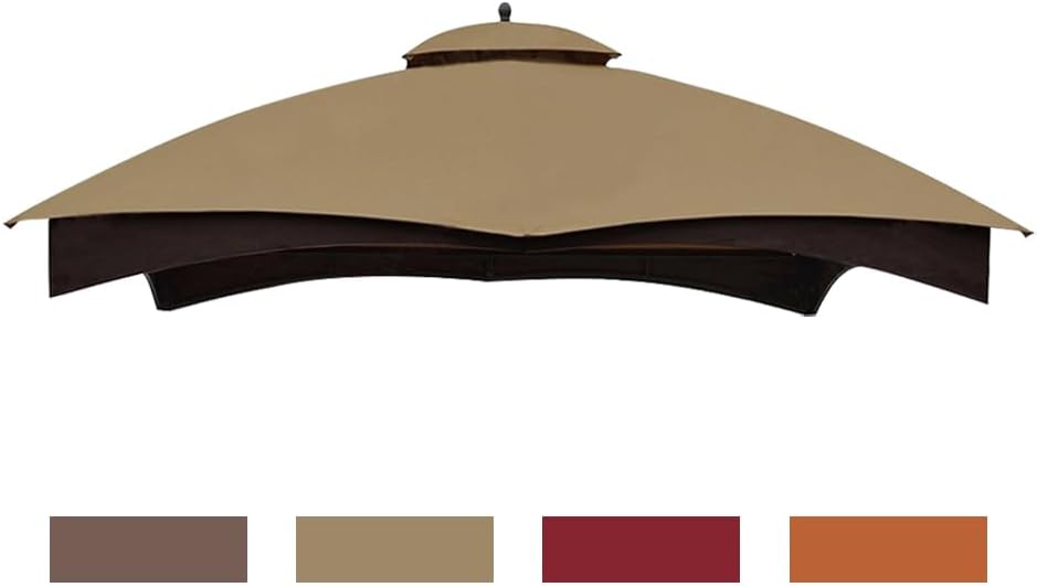 Eurmax USA High Performance Replacement Canopy Top for Lowe's Allen Roth Heavy Duty Gazebo Roof Gazebo Top with Air Vent 10X12 Cover #GF-12S004B-1, Replacement Top Only (Khaki)