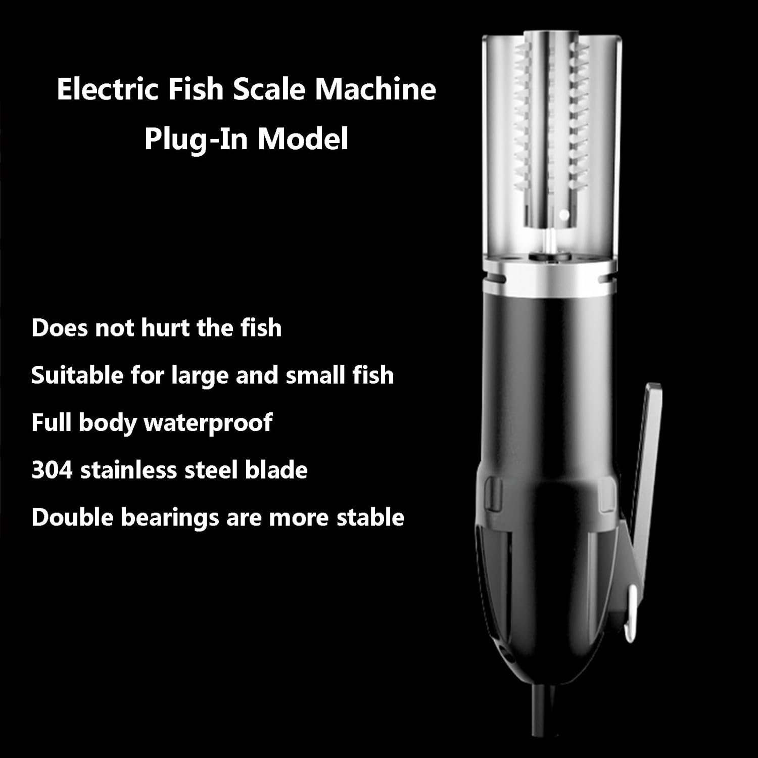Electric Fish Scaler Remover Tumble Drum Fish Scaler Machine without Fuss Or Mess Portable Fish Scale Cleaner Remover Skinner Kit Automatic Waterproof Fish Cleaner