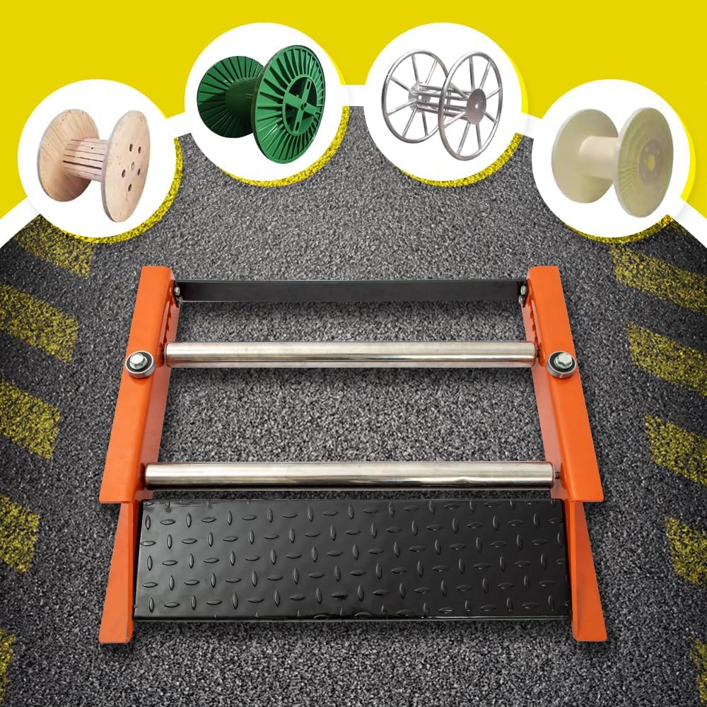 Yeeoy Cable Drum Roller Reel Dispenser, Heavy Duty Cable Roller Stand Unwinder for Reels max 28