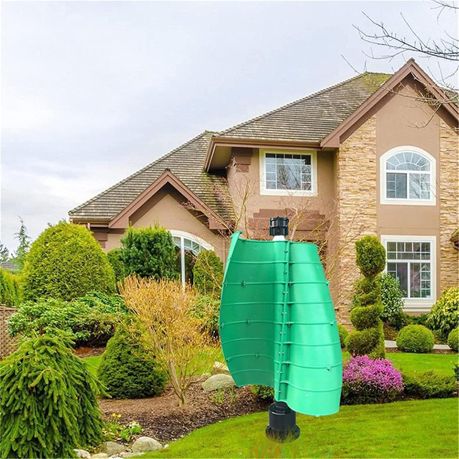 Wind Turbine Generator Green Portable Vertical Wind Turbine Helix Blade Wind Power Turbine Generator for Home Camping