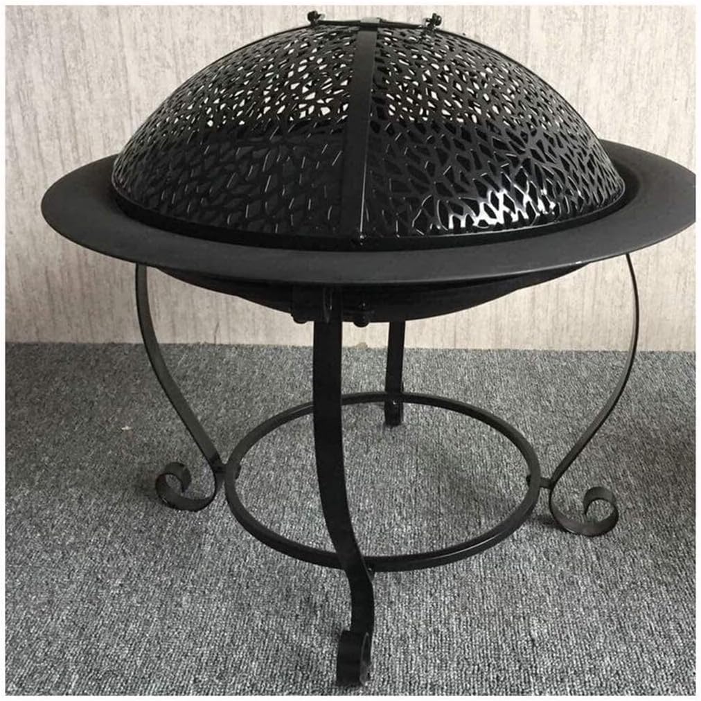 Fire Pit Fire Pits Outdoor Wood Burning Fire Pits 32Cm Diamete Fire Pit - Outdoor Fire Large Bonfire Wood Burning Patio Coal Grill Firepit for Outside Grill Charcoal with Cover BBQ Cooking F