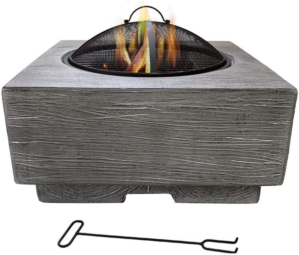 Large Retro Fire Pit,Gray Cast Iron Brazier Heater,Multifunctional Camping Bowl BBQ,for Backyard,Camping,Picnic,Bonfire,Garden