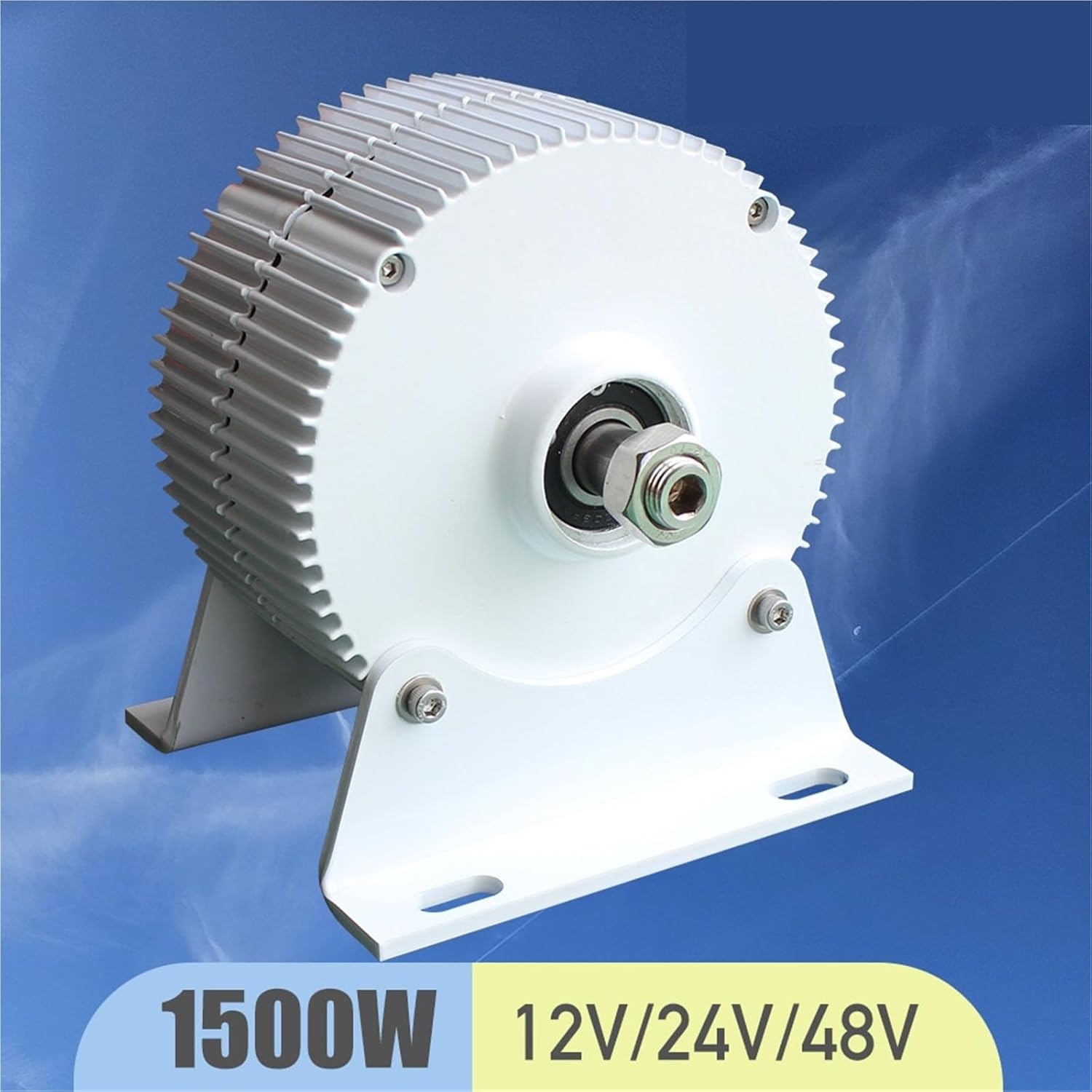 Permanent Magnet Generator 1000W 1500W Wind Turbine Generator 12V 24V 48V PMG Water Turbine Hydro Alternator Free Energy Camping(With Base,SINGLE SHAFT_96V_1500W)