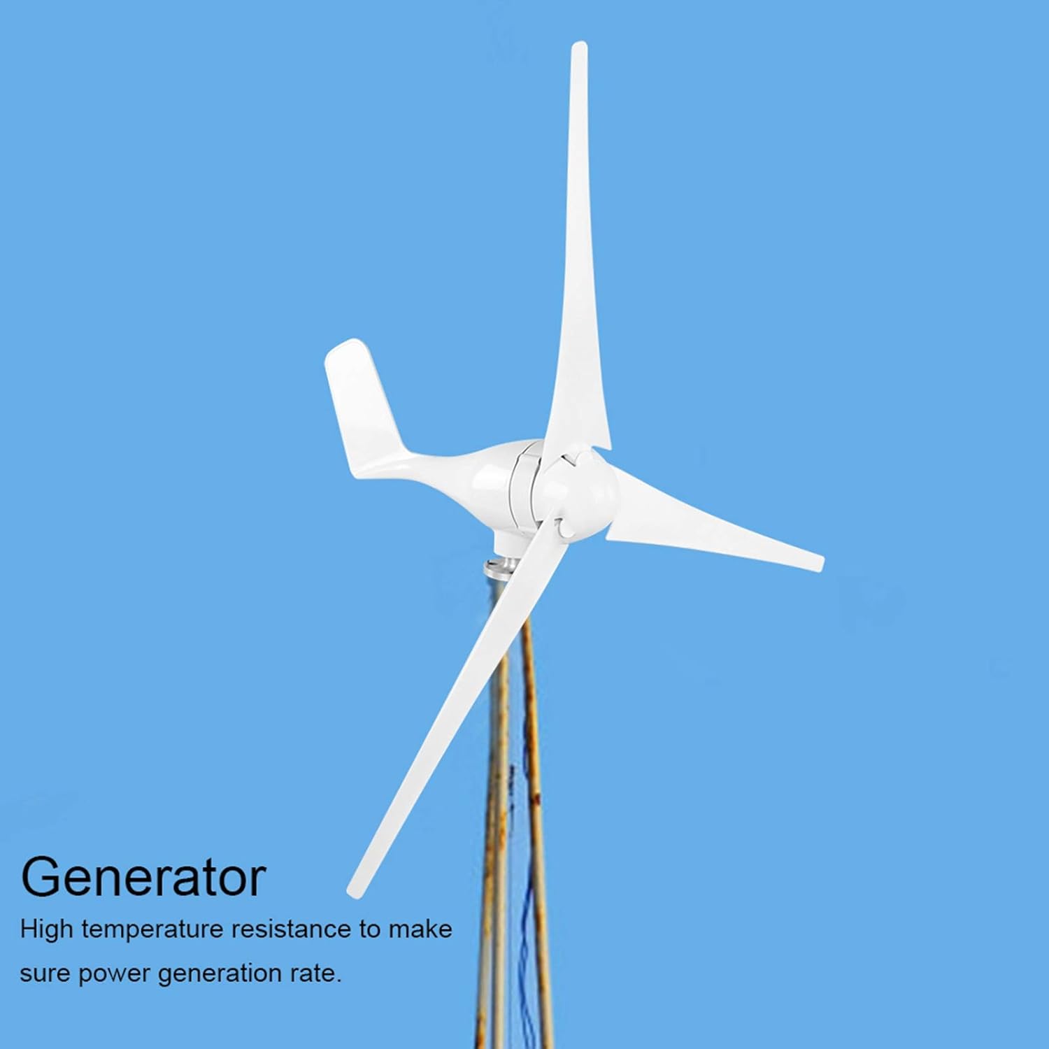 3 Blades Wind Generator, Small Wind Generator, 800W 3 Blades Wind Turbines Kit, with 3-phase AC Permanent Magnet Synchronous, Electricitygenerator (White)