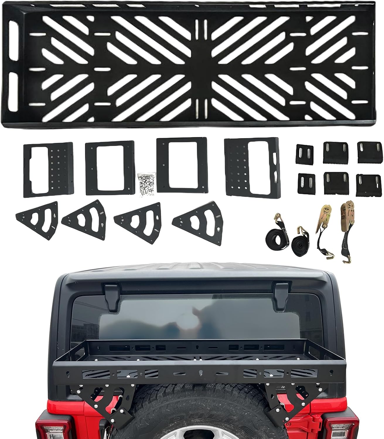 Spare Tire Mount Cargo Basket Storage Compatible with 32