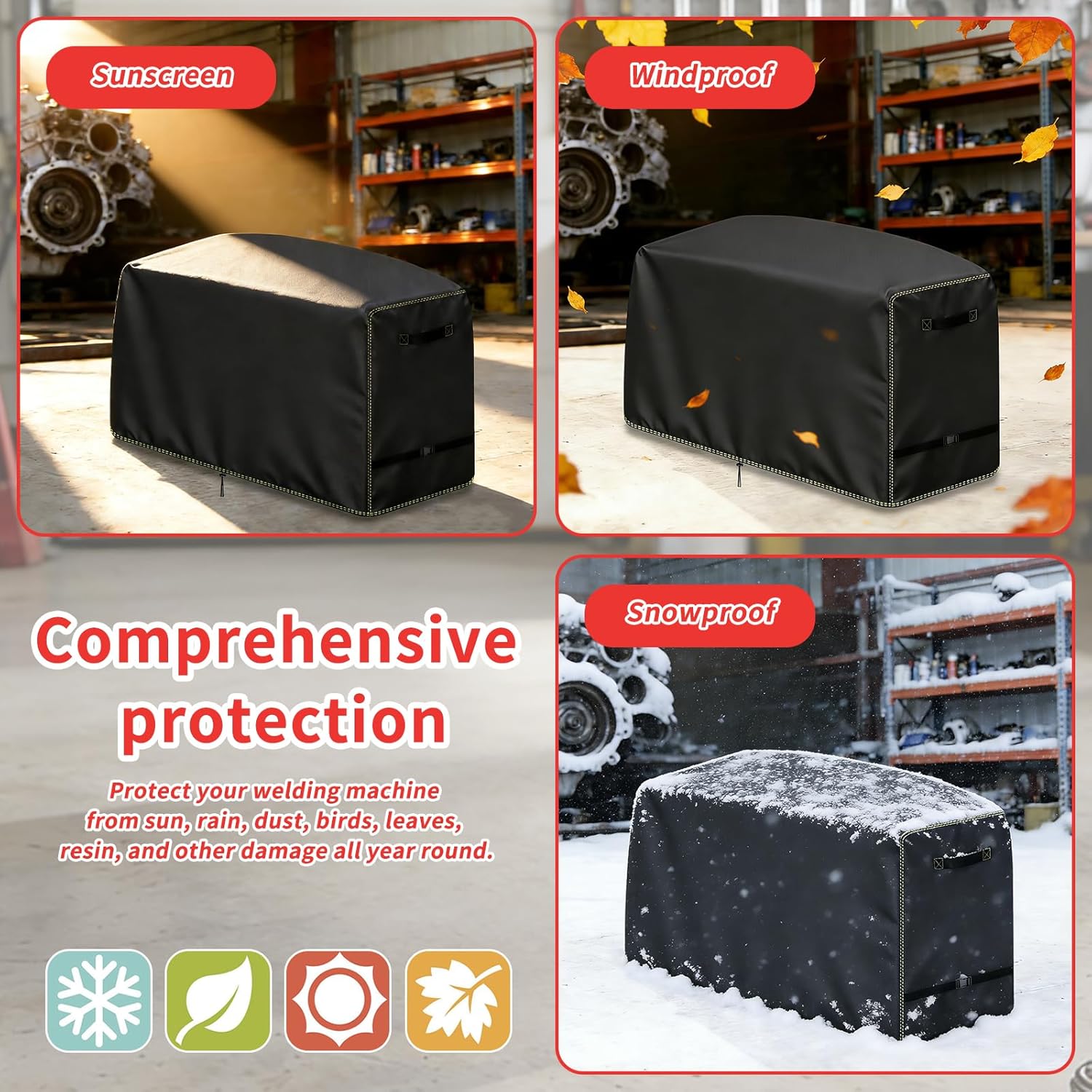 Engine Welder Generator Cover —600D Heavy Duty Waterproof Engine Driven Welder Cover, Welding Machine Cover for Ranger GXT Series,All-Weather Protection, 37