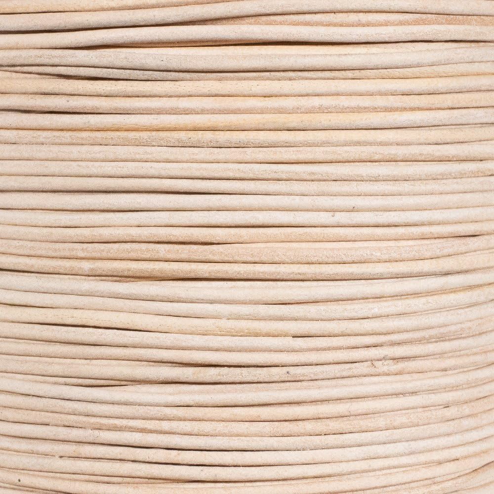 Craft County Round Leather Cord in a Variety of Colors – Available in Diameters of 1.5, 2, and 3mm Diameters