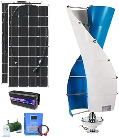 3000W Vertical Axis Wind Turbine Generator Kit for Home - 12V, 24V, 48V, 96V, 120V with Controller & Inverter - Free Energy Three Phase Windmill System