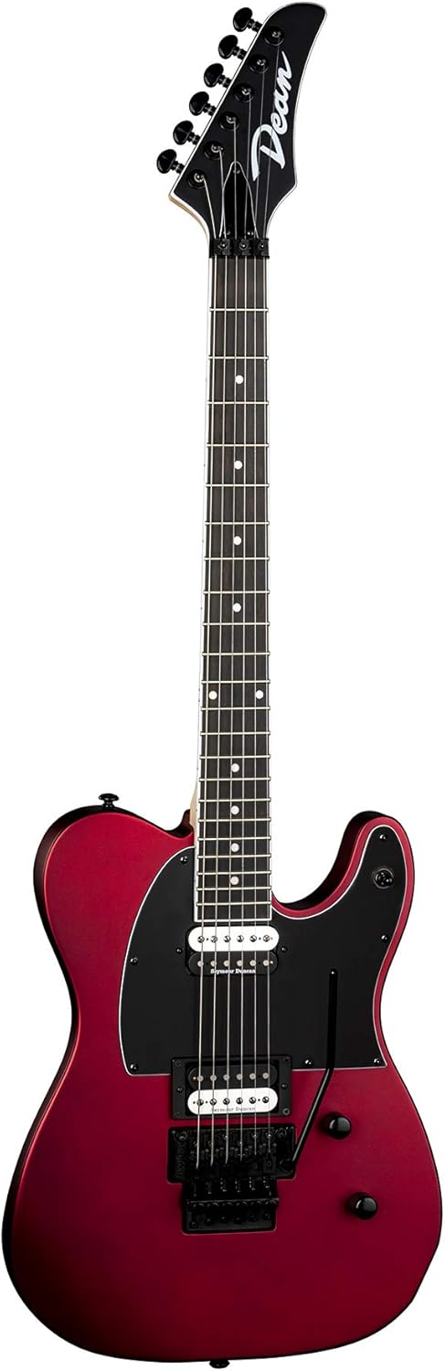 Dean Guitars Dean Nash Vegas Select Floyd Electric Guitar, Metallic Red Satin, Nv Sel F Mrs
