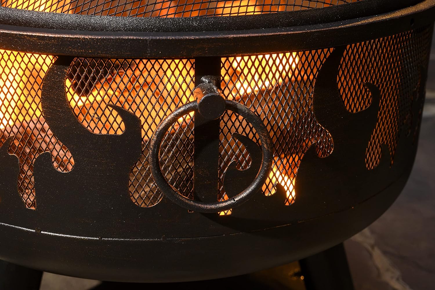 Endless Summer - Oil Rubbed Bronze Wood Burning Fire Pit with Flame Design