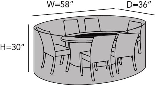 Covermates Ultima Oval Fire Pit Chair Set Cover – Waterproof Heavy-Duty Outdoor Protection with Ripstop Polyester, Mesh Air Vents & Secure Buckle Straps, Oval 58W x 36D x 30H, Ripstop Tan