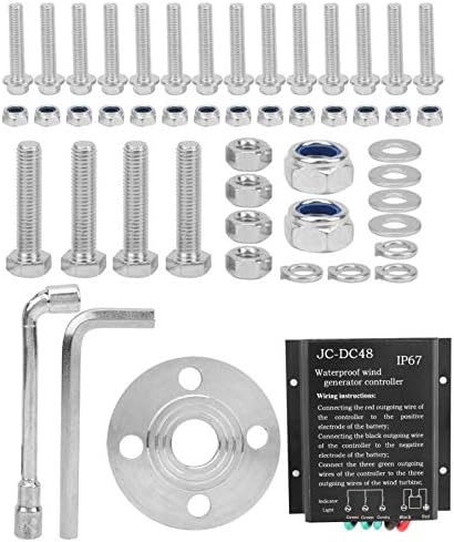 1200W Small Wind Generator Turbines Kit 3 Blades Generator Power Parts Turbines Kit for Marine Home Charging(Black 48V)