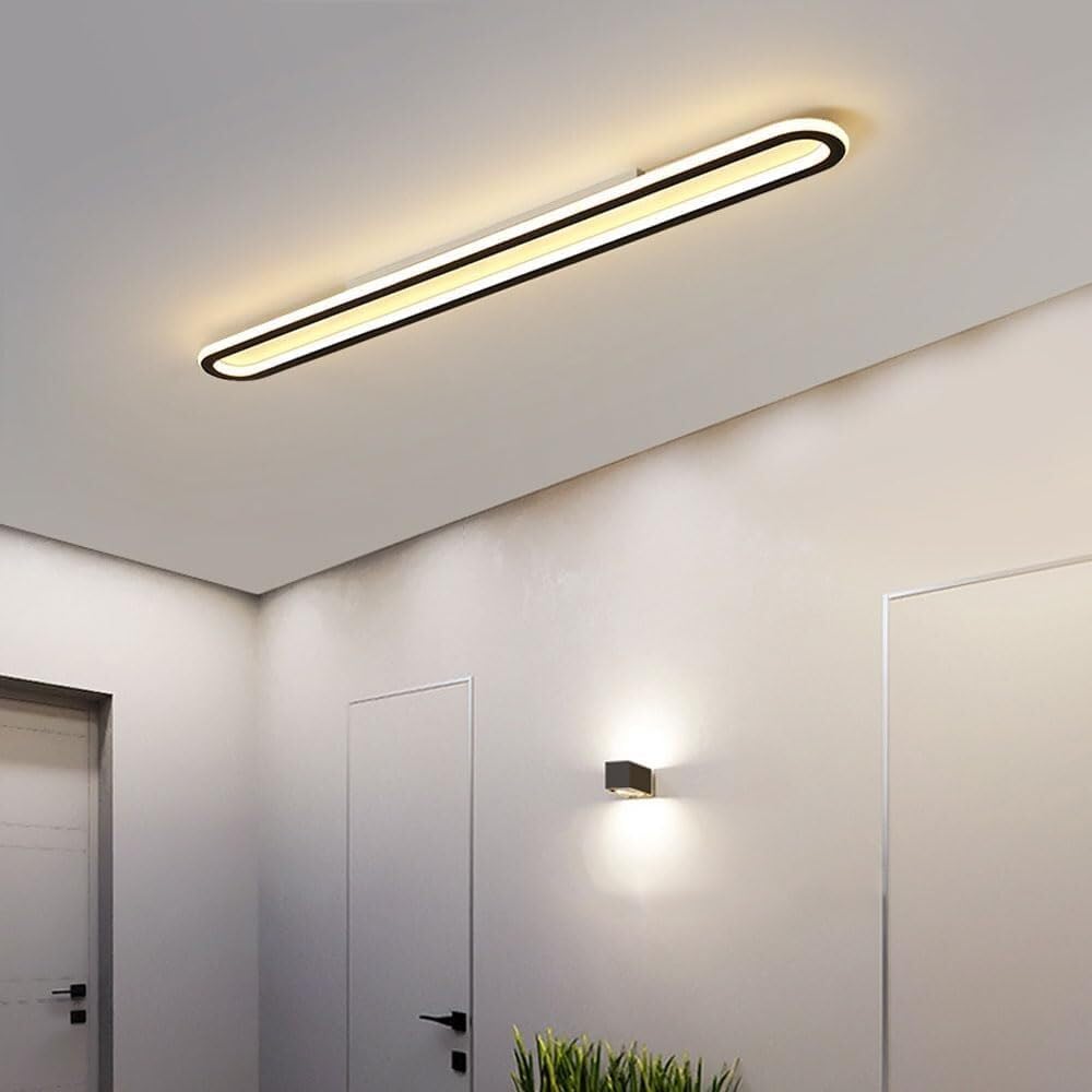 Modern LED Ceiling Lamp,Flush MountCeiling Light,Dimmable Linear Metal Ceiling Chandelier Lighting Fixture,for Living room Dining room Study Villa Bedroom Corridor Children's room Hall Entryway