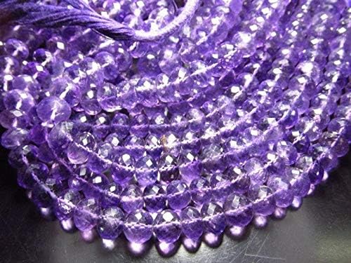 8 inches -amazing beautifull - natural purple -colour amethyst - super sparkle - micro faceted - rondell beads -huge size 7 -