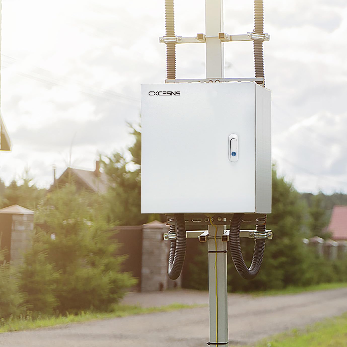 Outdoor Electrical Box 24x 24 x 8''D NEMA 4X Enclosure Steel Box, Waterproof & Dustproof Outdoor/Indoor Lockable Electrical Junction Box, with Mounting Plate